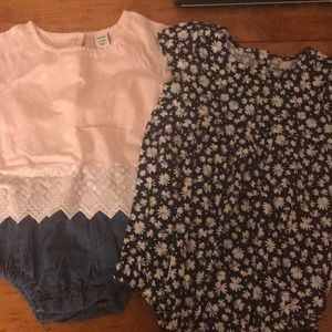 Old Navy bubble rompers 12-18M